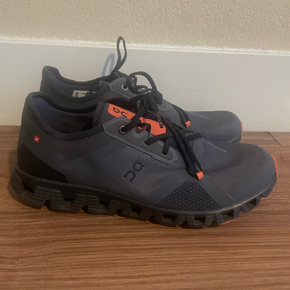 On Running Men's Black and Orange Athletic Shoes